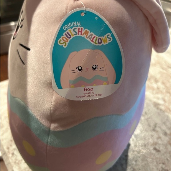 Squishmallows Bop the Bunny Easter Egg Cartoon eyes 12" Stuffed Plush - Picture 5 of 6